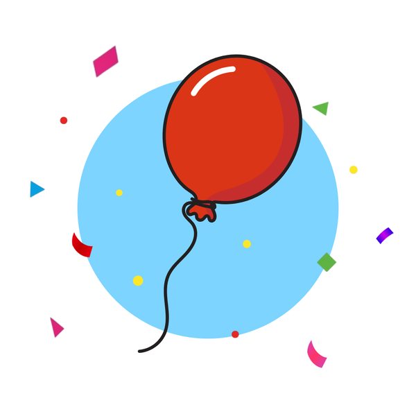 24-Inch Balloon - Air Filled (Red)