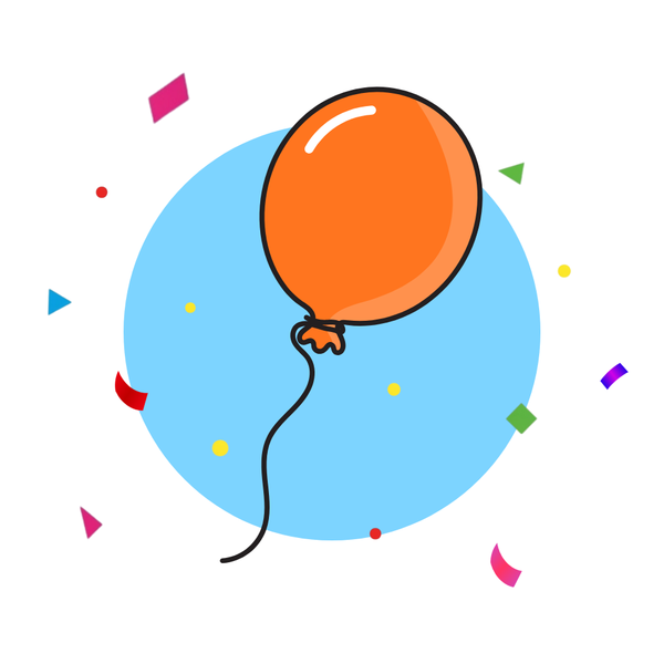 24-Inch Balloon - Helium Filled (Orange)