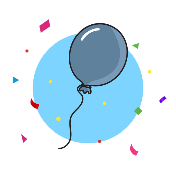 24-Inch Balloon - Air Filled (Blue Slate)