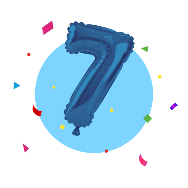 Mylar Number Blue Balloon